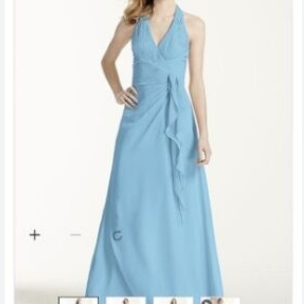 David's Bridal size 12 Capri Blue bridesmaid dress.